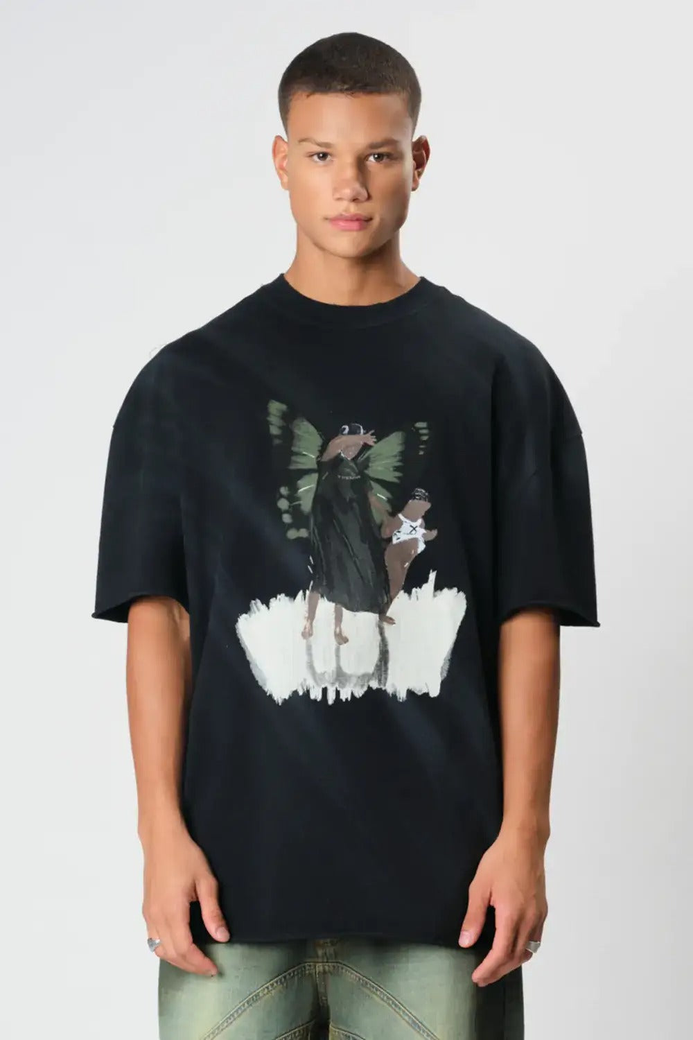 Camiseta The Saint - Oversized Metamorfose Stoned - Black